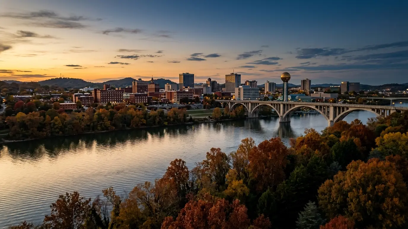 The Knoxville skyline and neighborhoods