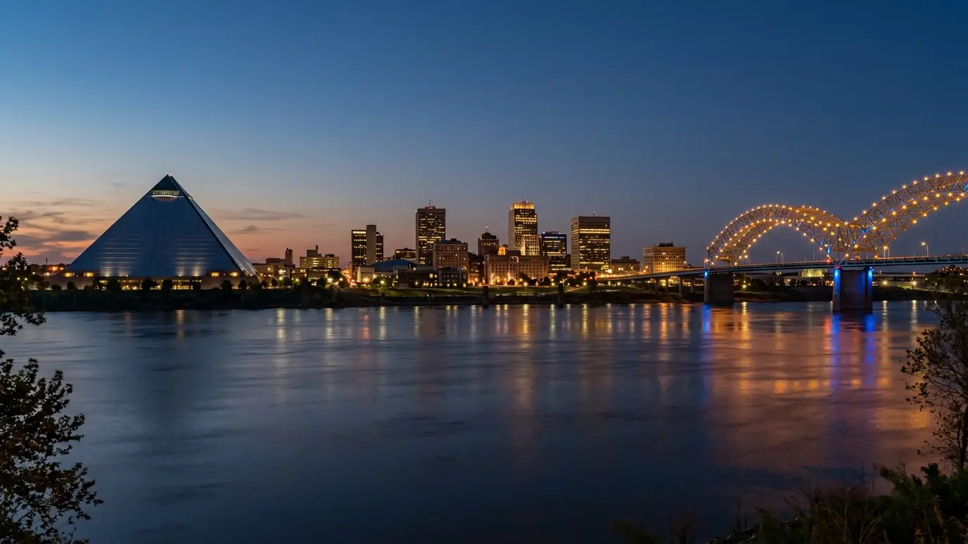 The Memphis skyline and neighborhoods