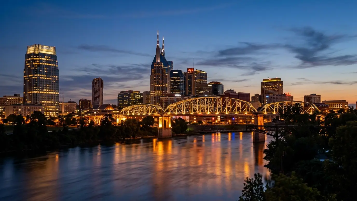 The Nashville skyline and neighborhoods