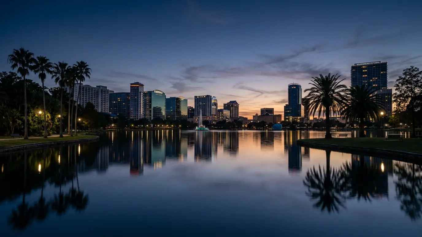 The Orlando skyline and neighborhoods